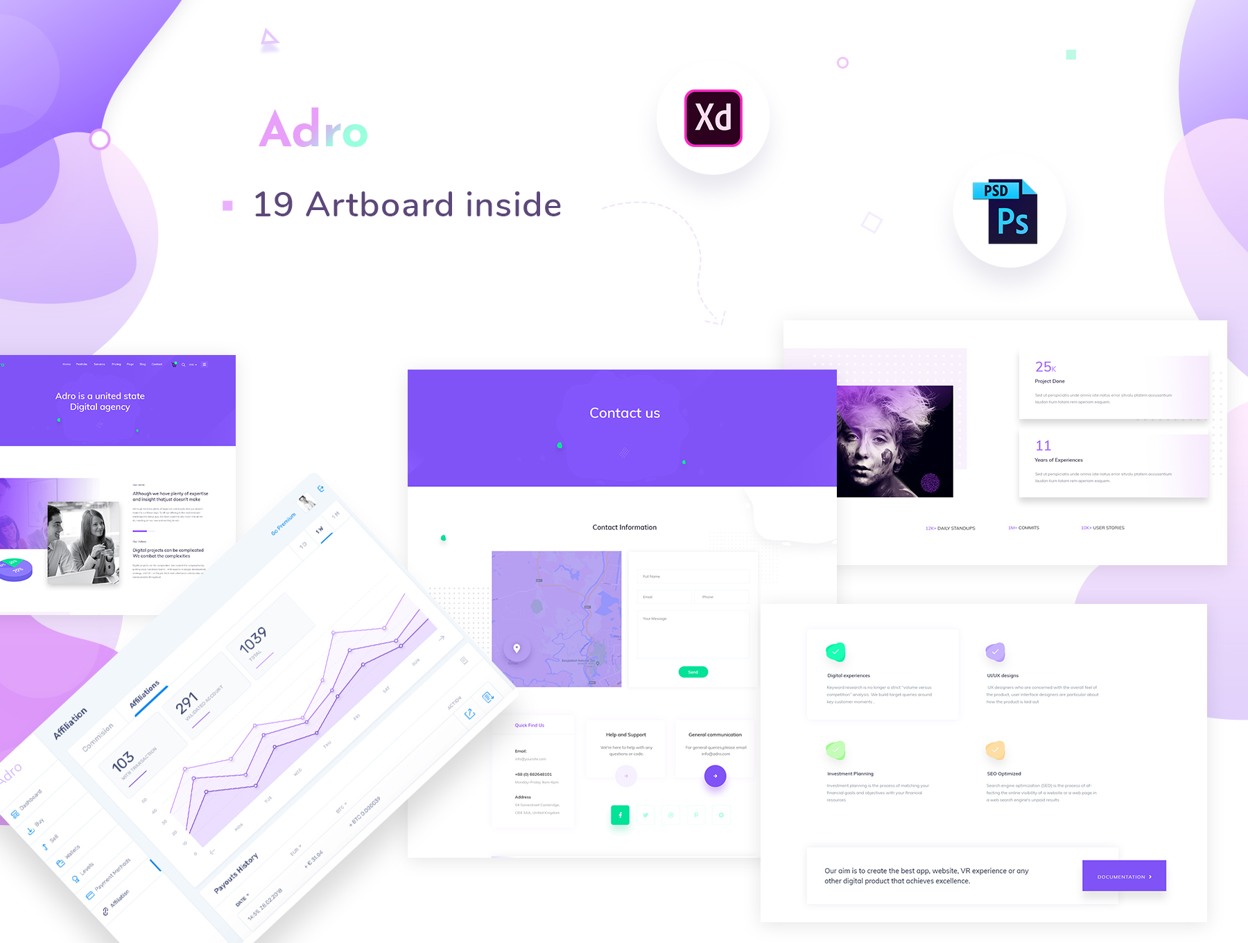 素材库下午茶：有创意的网页模板UI KITS下载[PSD,XD]插图(3)