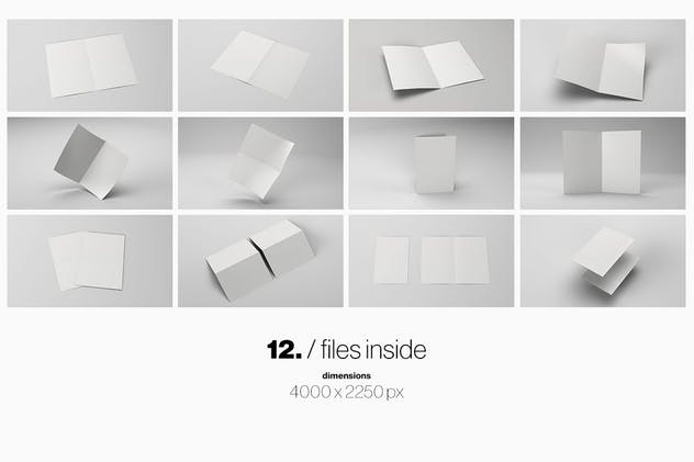 双折页企业宣传册样机 Bi-fold Brochure Mockup Pack插图(5)