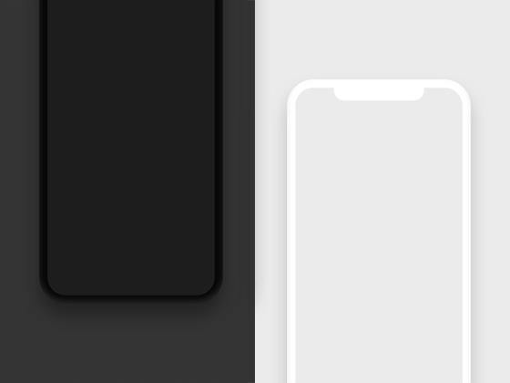 iPhone X 深空灰和银色扁平模型素材之家精选sketch素材