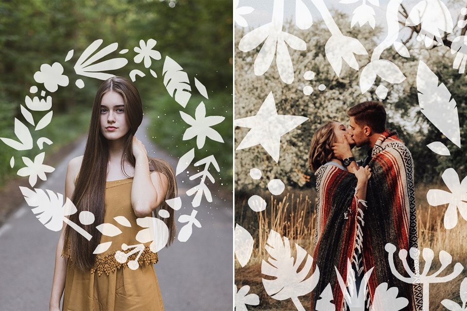 400+剪纸花卉元素 426 Cutout Floral Elements: PNG, EPS插图(11)