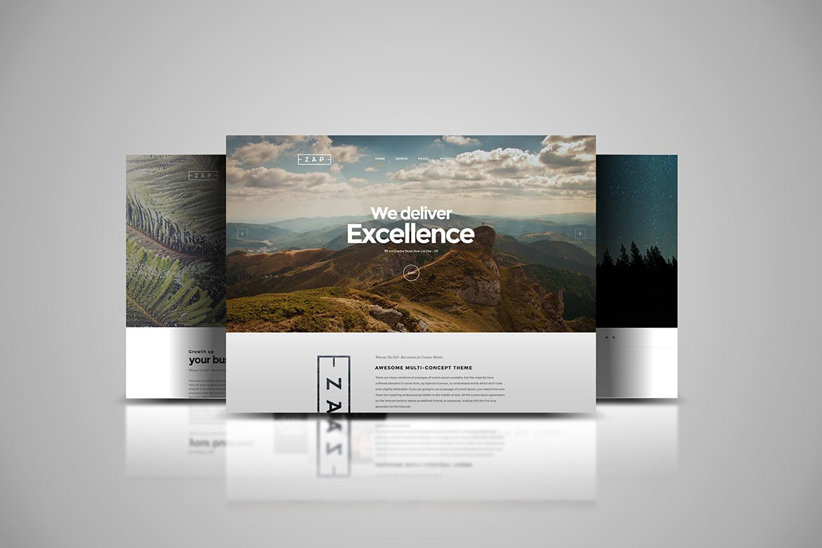 网站设计3D立体演示效果图样机模板 Web Themes Mock ups插图(2)