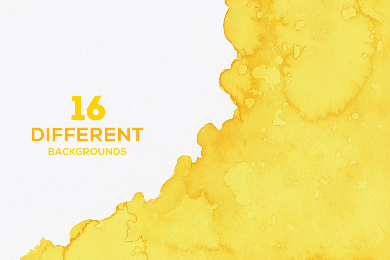 黄色水彩肌理仿纸张纹理背景素材 Watercolor Backgrounds插图(4)