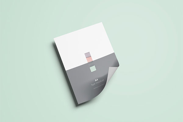 高分辨率A4企业推广传单设计样机