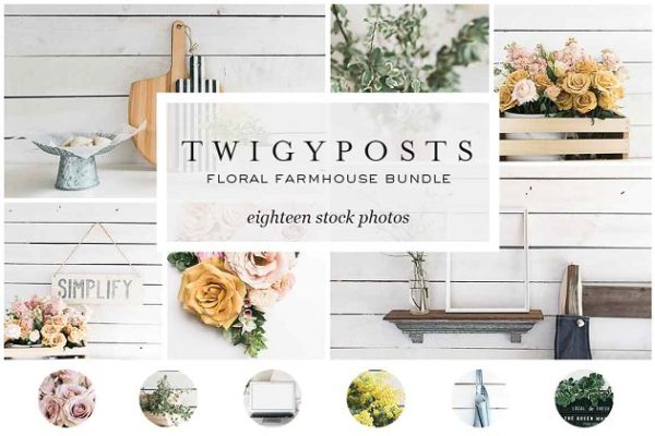 花卉场景样机 Floral Farmhouse Stock Photos