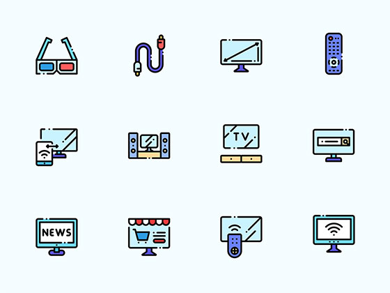 50 枚电视元素图标素材之家精选sketch素材