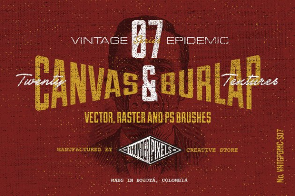 20款粗麻布&amp;帆布布匹纹理/PS笔刷 20 Canvas &amp; Burlap Textures – VES07