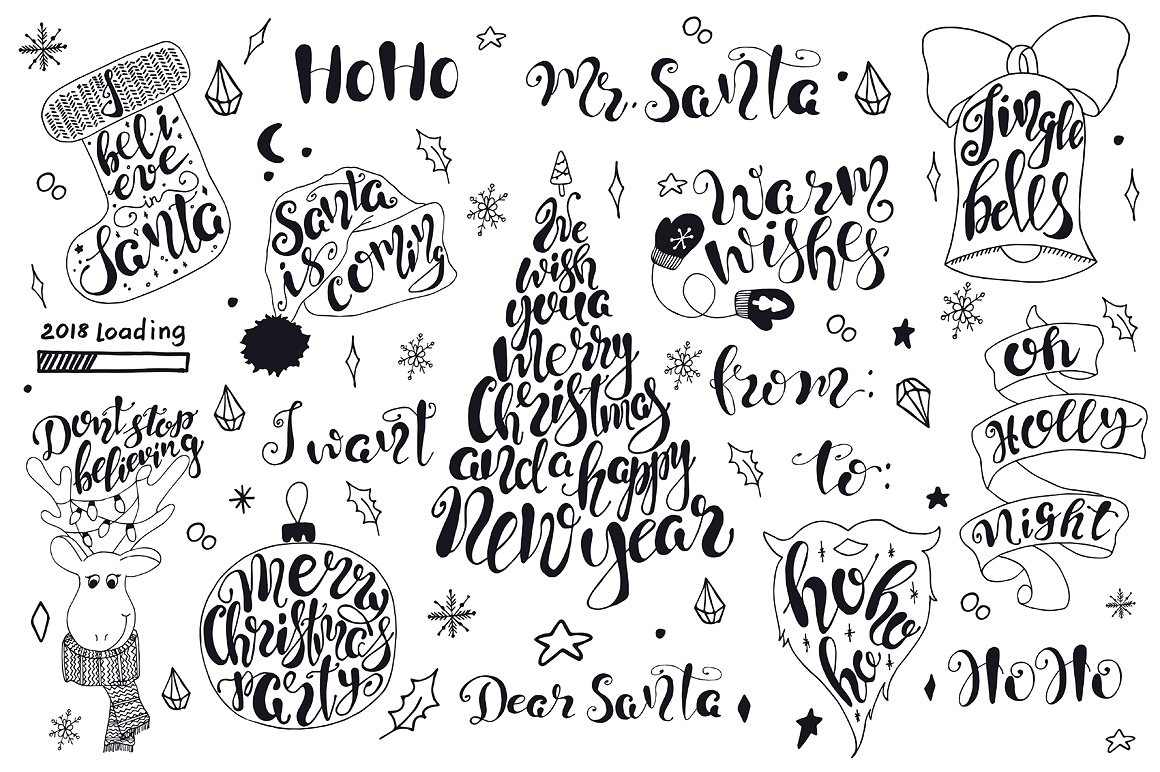 一大波圣诞节手绘矢量素材下载[eps,png,svg]插图(1)