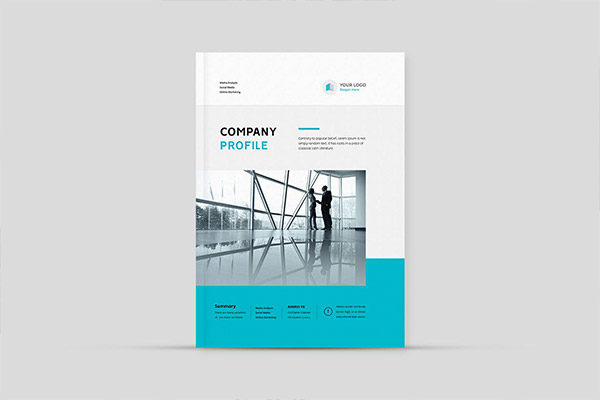 专业干净现代时尚的16P公司简介企业形象手册画册楼书杂志设计模板