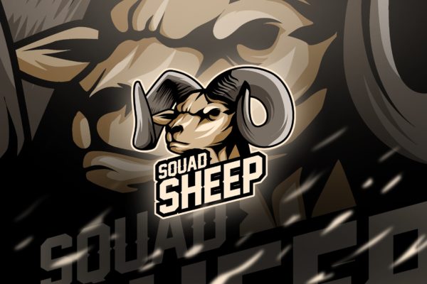 绵羊BOSS电竞游戏俱乐部队徽Logo模板 sheep – Mascot &amp; Esport Logo