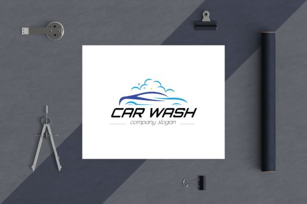 洗车店品牌Logo设计素材库精选模板 Car Wash Business Logo Template