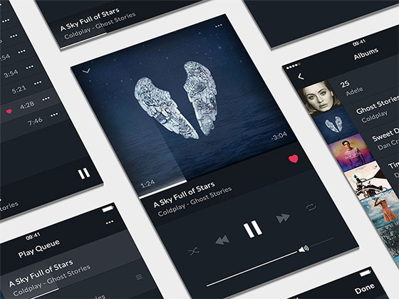Music Player UI Kit素材之家精选sketch素材