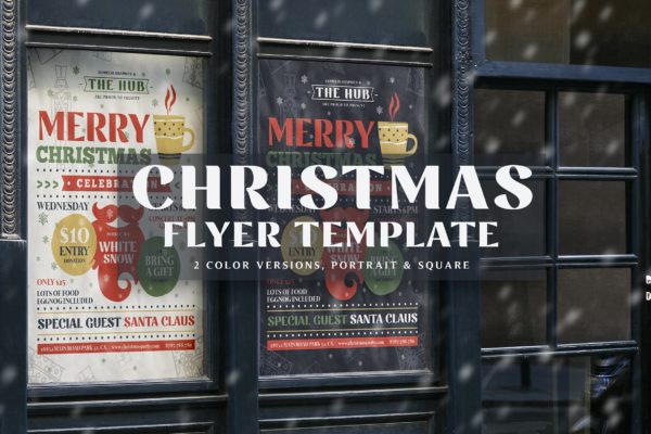 圣诞节庆祝主题海报传单设计模板v1 Christmas Flyer Template Vol.1