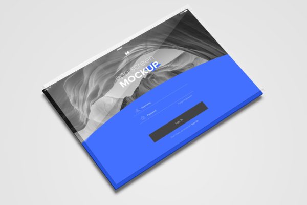 Web页面&amp;应用程序设计屏幕透视图样机模板02 Perspective App Screen Mockup 02