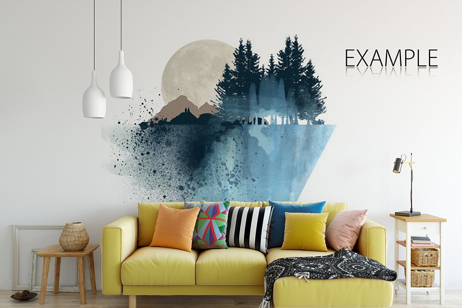 家居室内墙纸&相框画框样机模板 Interior Wall & Frames Mockup – 4插图(7)