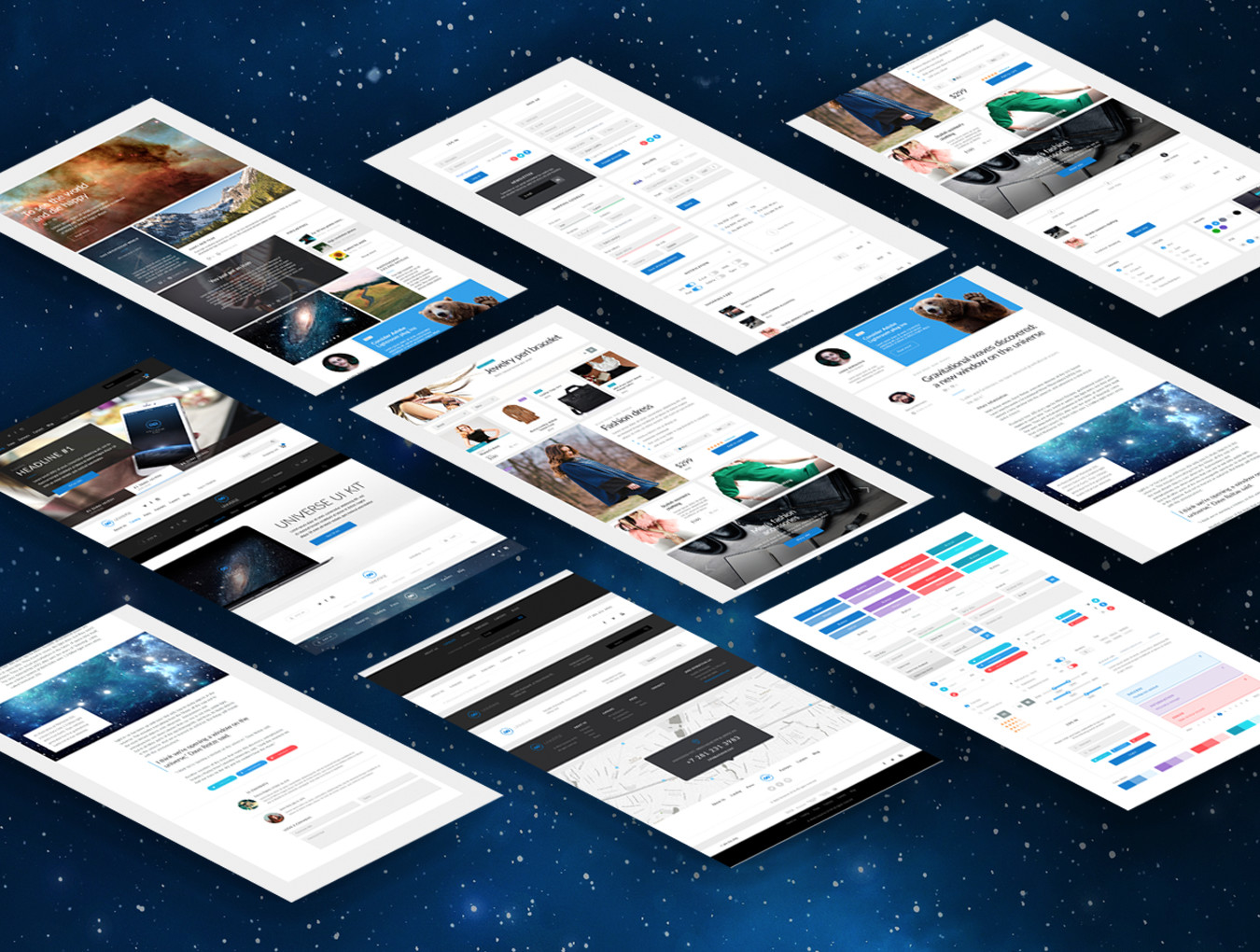 犹如浩瀚宇宙般大气的网页模版套装下载[PSD,Sketch]插图(1)