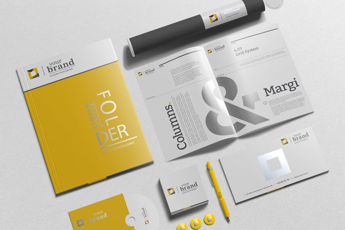 企业品牌VI办公用品样机设计模板V3 Branding-Stationery Mockups V3插图