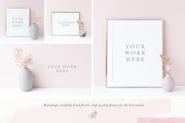 高端镶金相框样机 The Golden Frame mock up BUNDLE插图