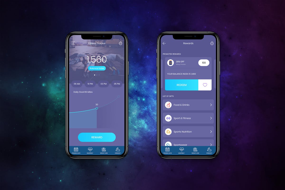 健康健身主题应用UI套件 Health Fitness Mobile UI – H插图
