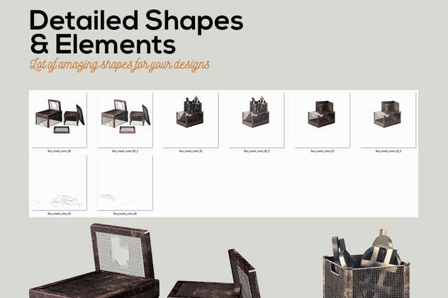 大帐篷灯泡装饰金属字体场景模板17 Marquee Light Bulbs Chaos 17 – Shapes & Backgrouds插图(4)