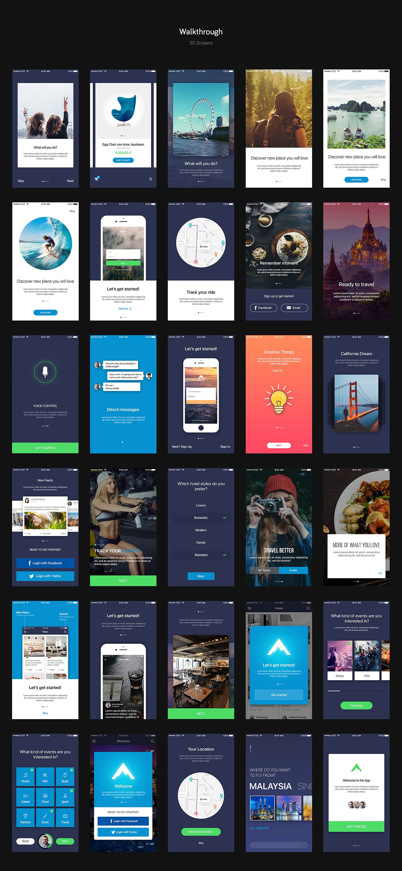 手机应用设计套件 Mountify Mobile UI Kit(150 PSDs&1000+元素)插图(2)