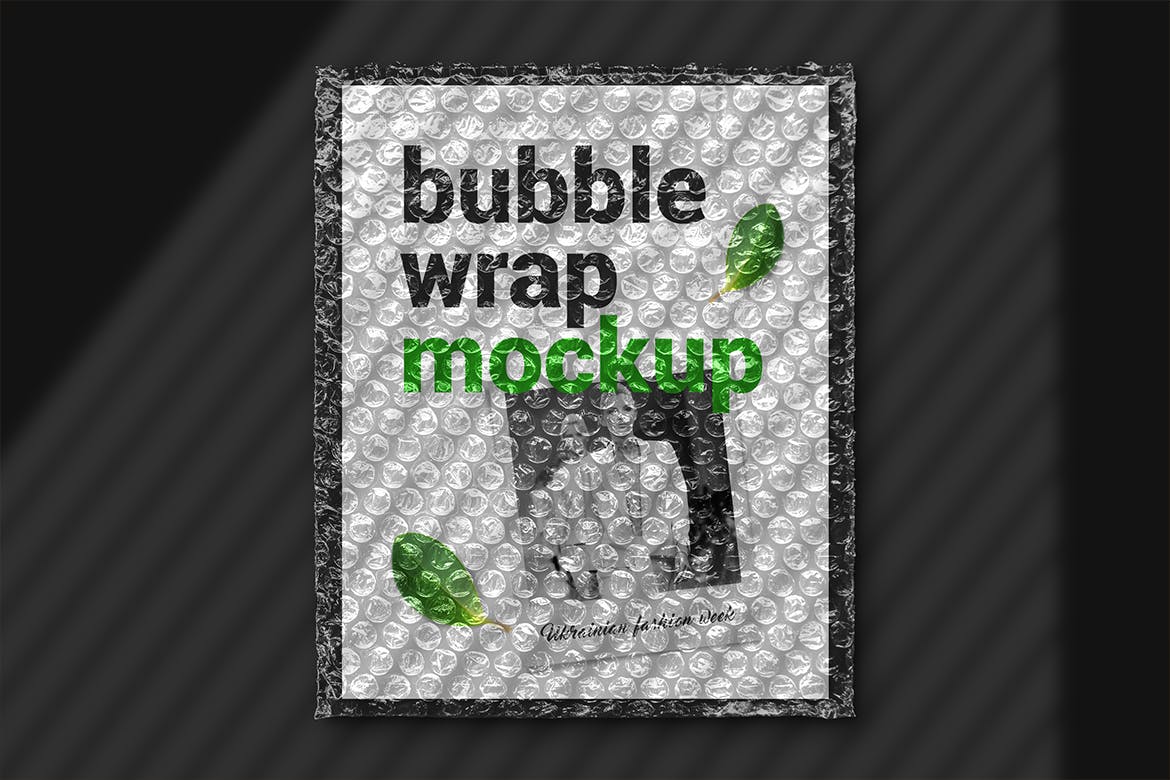 气泡薄膜包装设计效果图素材库精选 Bubble Wrap Mockup插图(3)