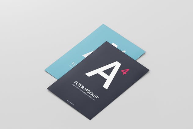 A4简约风贺卡/传单样机展示模板 A4 Flyer Mock-Up插图(3)