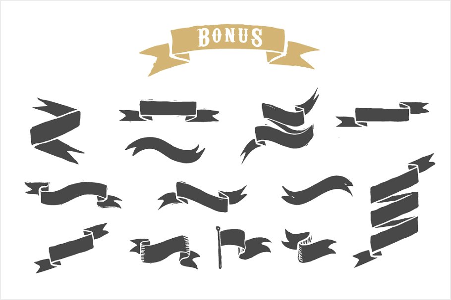 复古设计风格手绘动画插画素材 Vintage hand drawn animals set插图(4)