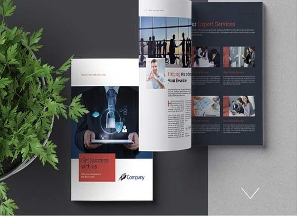 大气特色商务企业画册模板下载indd