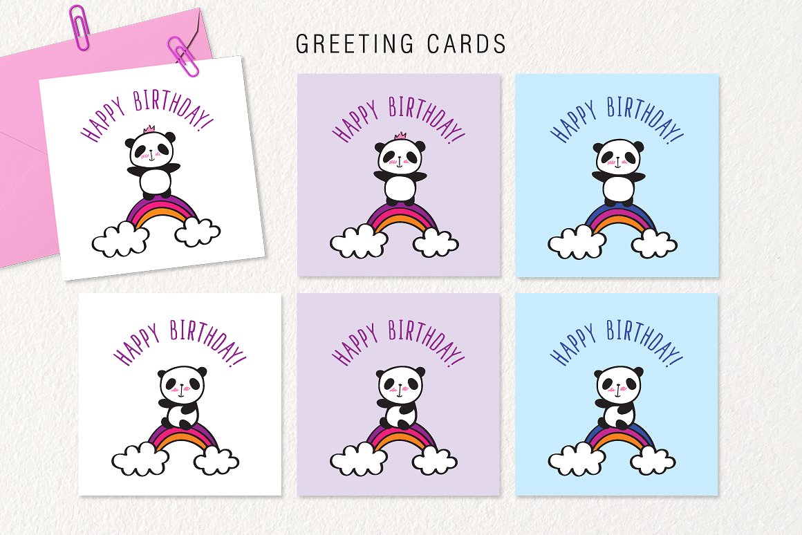 可爱的熊猫无缝背景纹理下载[png,eps]插图(5)