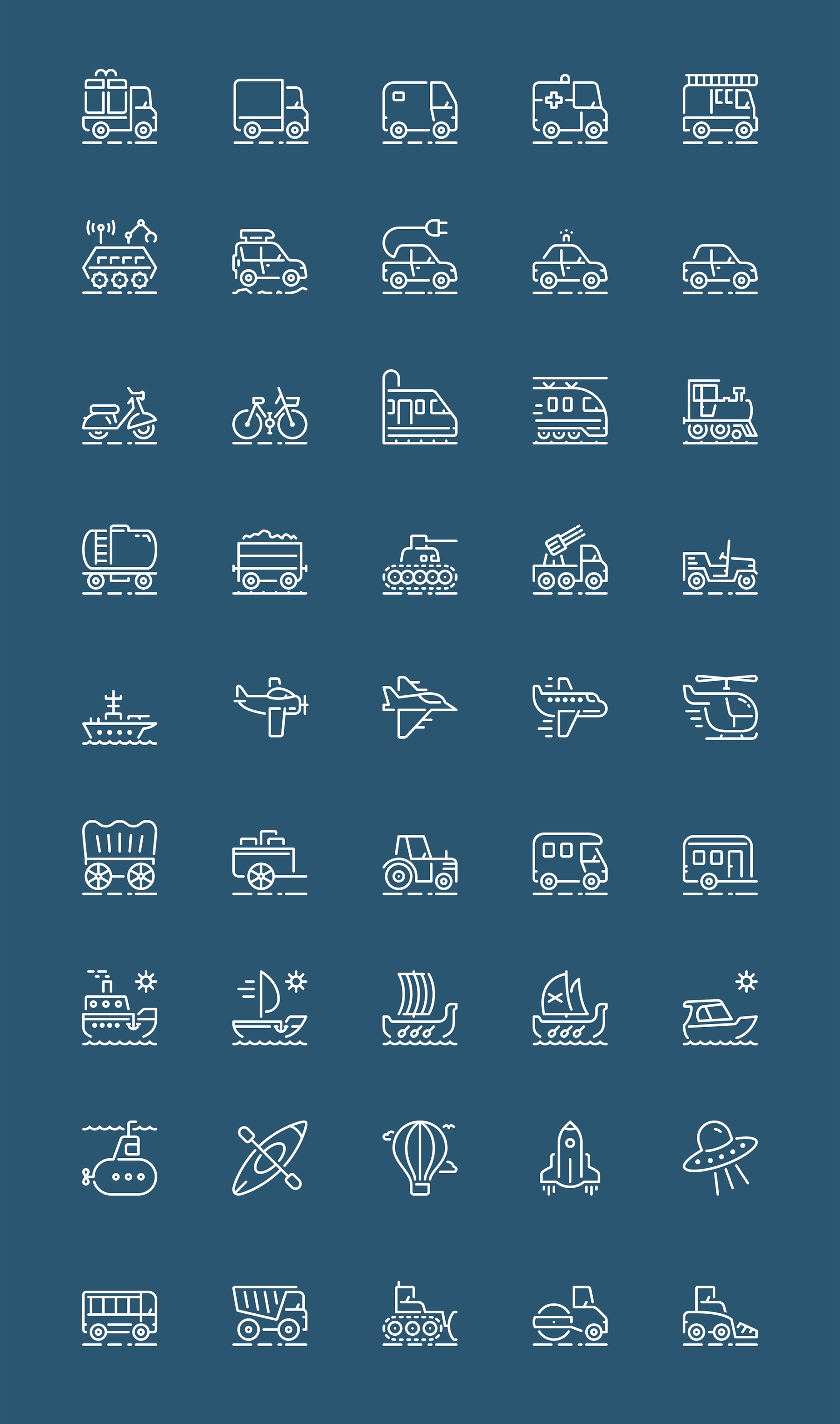 45 枚运输工具图标