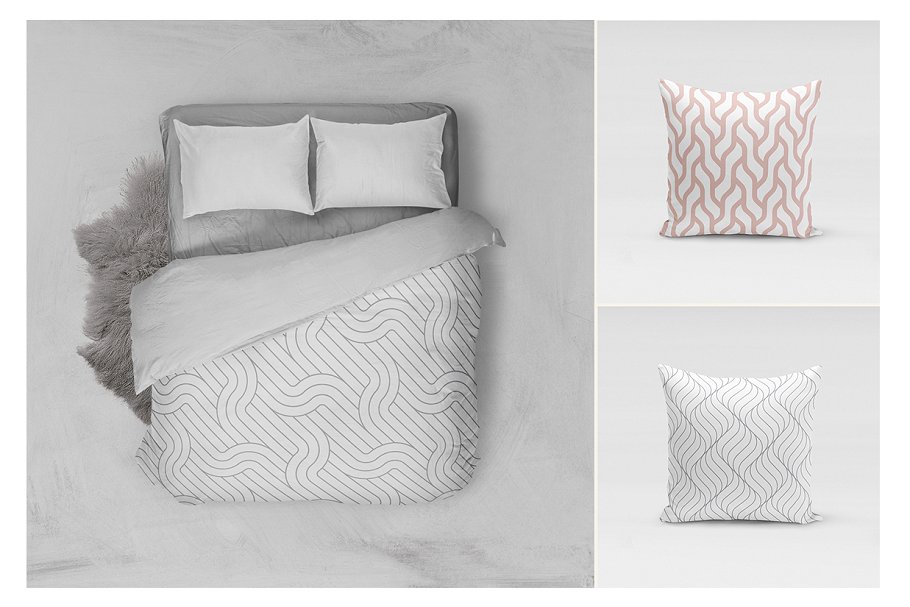 几何无缝波纹图案纹理 Rippled Seamless Patterns Bundle v.1插图(1)