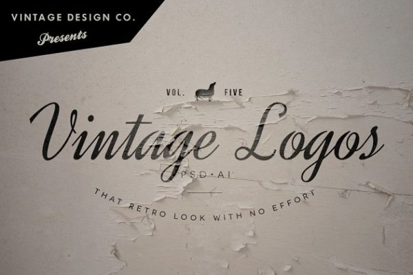 6个复古Logo模板及背景纹理 Vintage Logos – Volume 5