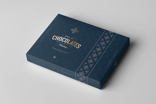 巧克力包装盒外观设计图素材库精选模板 Box Of Chocolates Mock-up插图(2)