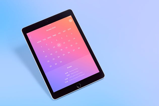 平板电脑APP&网站设计演示样机模板 Isolated Tablet Mock-up插图(2)
