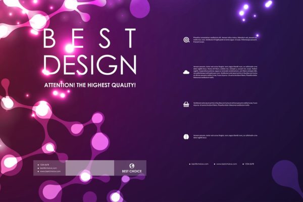 抽象图形蓝色背景小册子模板 Set of Abstract Brochures