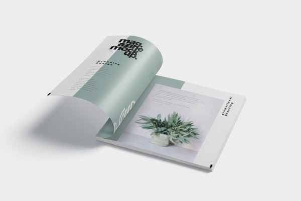 杂志设计开合状态样机模板 Open and Close Magazine Mockups