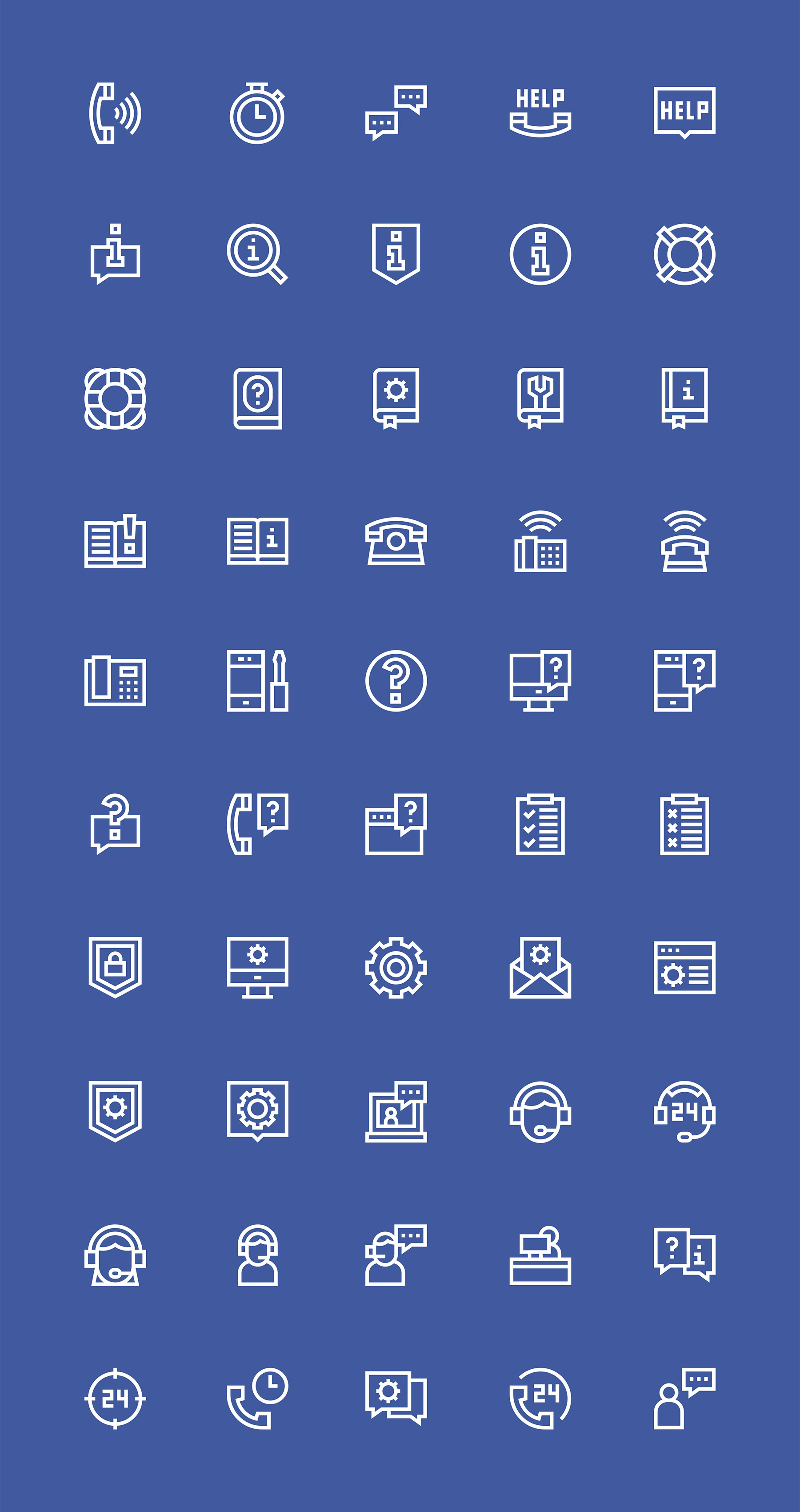 50 枚帮助和支持元素图标