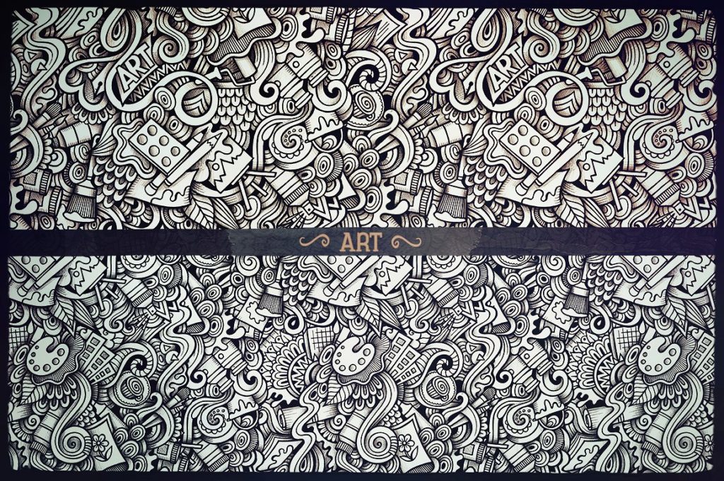 36款图形手绘涂鸦无缝背景模式[eps,jpg]插图(17)