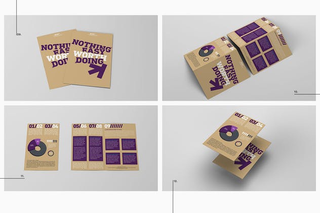 双折页企业宣传册样机 Bi-fold Brochure Mockup Pack插图(4)