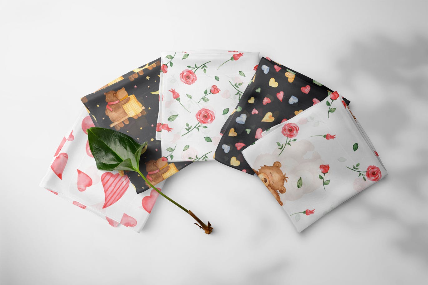 水彩可爱熊手绘图案剪贴画＆卡片素材 Watercolor cute bears in love. Clipart and cards插图(6)