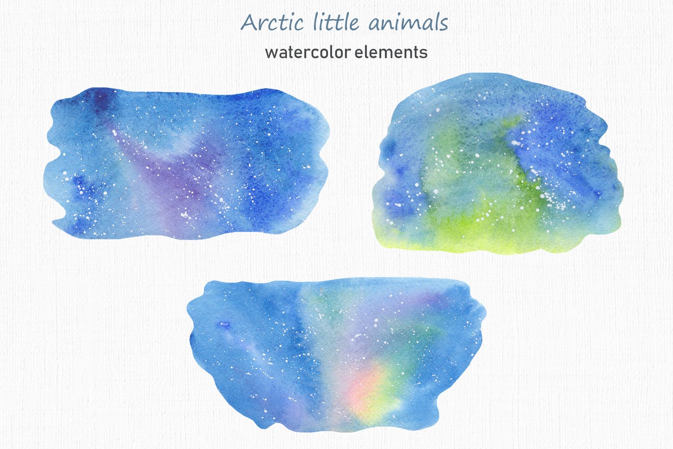 北极小动物水彩手绘剪贴画&卡片素材 Watercolor Arctic little animals Clipart cards插图(9)