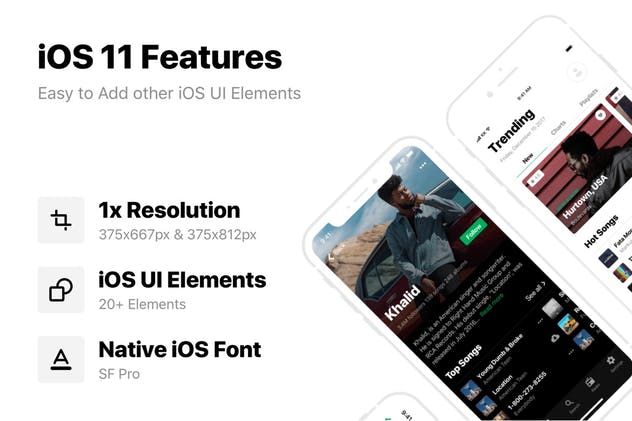 音乐社交APP应用UI设计套件 Heavy UI Kit: Music插图(4)