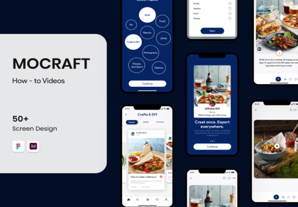 素材库下午茶：视频类品牌APP UI KIT套装下载[XD,fig]