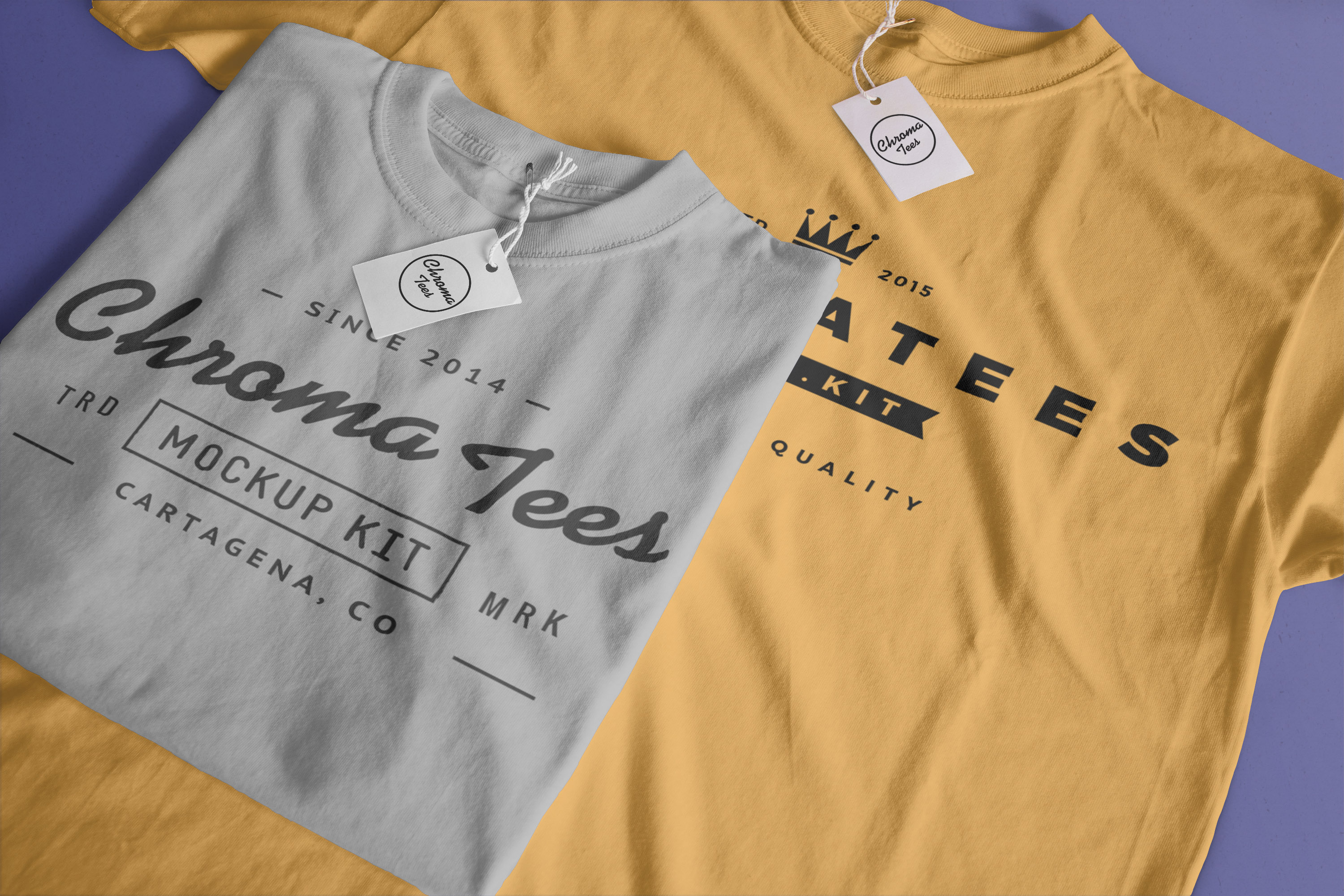 T恤印花图案设计效果图样机模板01 T-Shirts Mockup 01插图