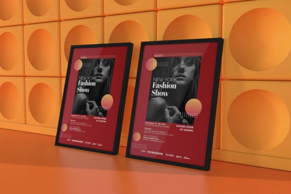 时装秀时尚主题海报传单素材库精选PSD模板 Fashion Show Flyer Template