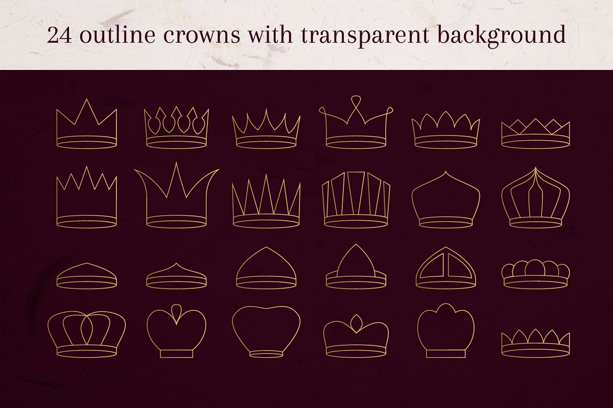 68个优雅的皇冠插画合集插图