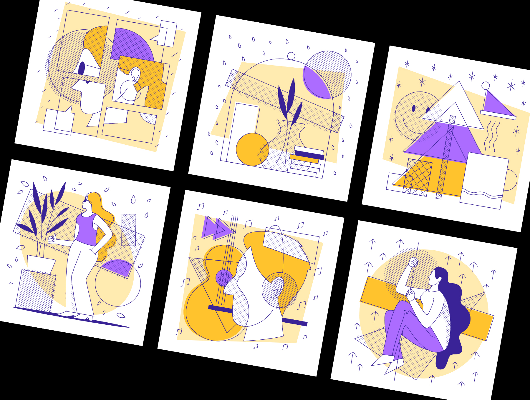 素材库下午茶：20个几何图形图案矢量插画素材库精选集插图(2)