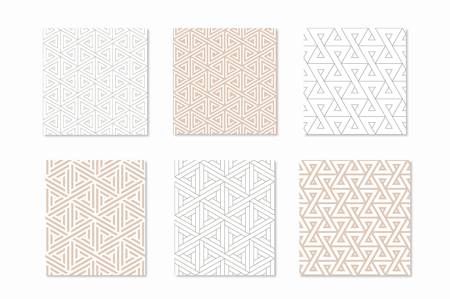 三角无缝几何图案合集 Trigonal Seamless Patterns Set插图(3)