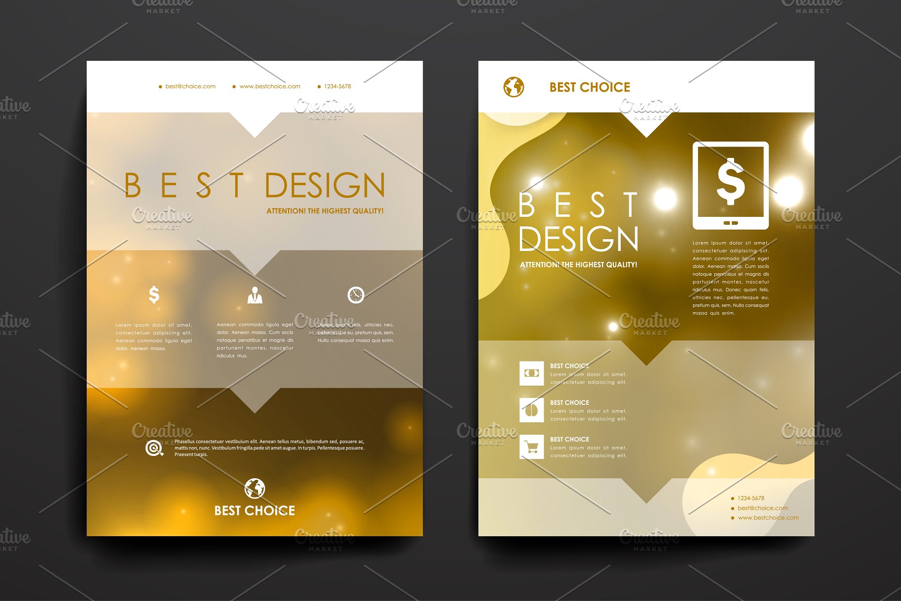 14套精美抽象背景小册子模板 Set of 14 Beautiful Brochures插图(9)