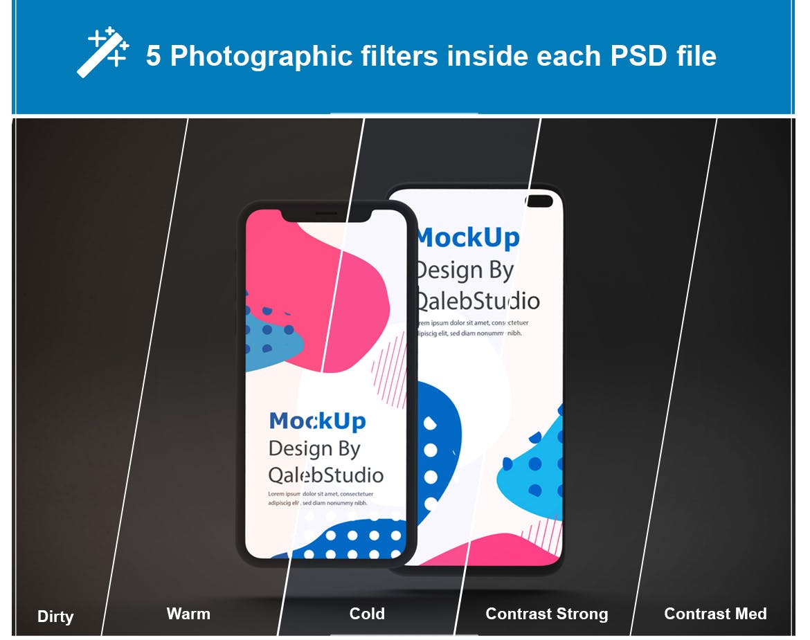 iOS&Android手机应用黑暗模式UI界面设计效果样机 Dark IOS & Android MockUp插图(7)